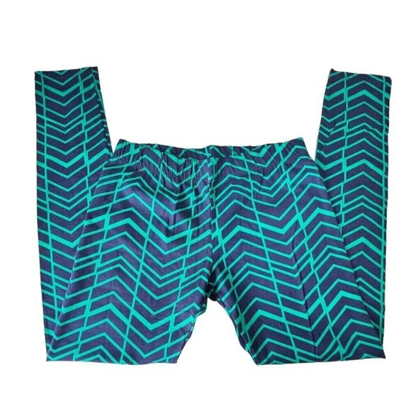 NWOT Threads 4 Thought Blue Green Geometric Pattern Organic Cotton Leggings Sz.M - Picture 8 of 9